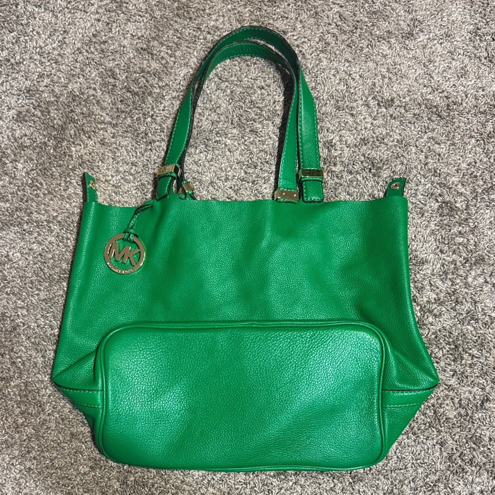 Michael Kors Green Leather Tote Bag